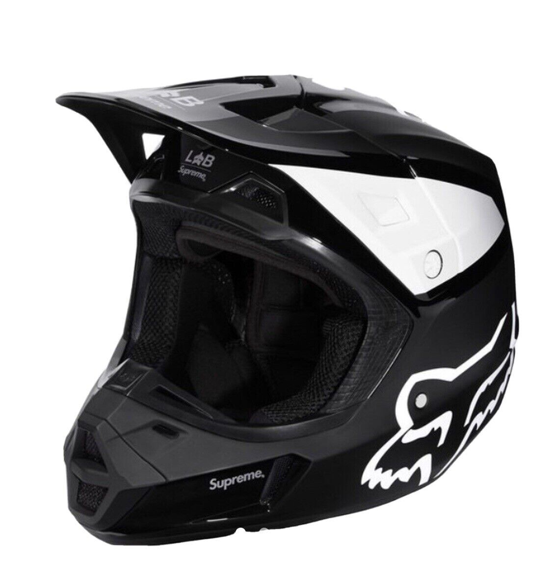 Fox Supreme Helmet Black White Gloss 